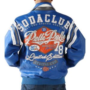 Soda Club Pelle Pelle Limited Edition Blue Leather Jacket