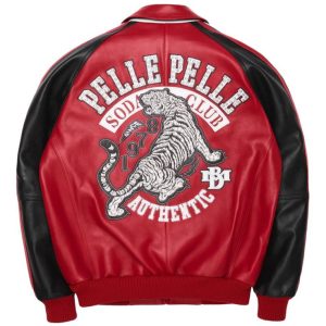 Soda Club Tiger Pelle Pelle Red Genuine Leather Jacket
