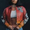 Sun Seeker Pelle Pelle Gradient Angelic Camo Leather Jacket