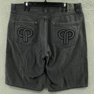 Vintage Pelle Pelle Black Baggy Embroidered Jorts