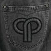 Vintage Pelle Pelle Black Baggy Embroidered Shorts