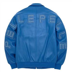 Vintage Pelle Pelle Blue Stones Leather Jacket For Men