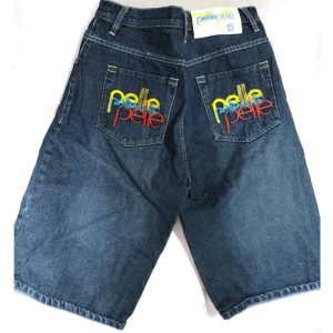 Vintage Pelle Pelle Denim Hip Hop Men Blue Shorts