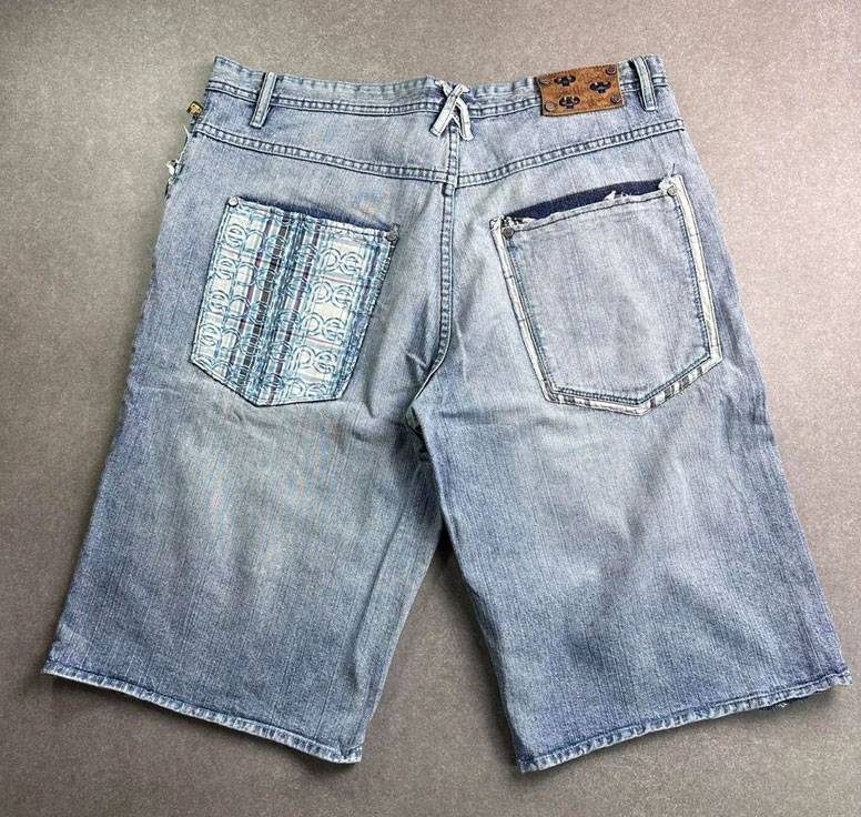 Vintage Pelle Pelle Hip Hop Baggy Blue Denim Shorts