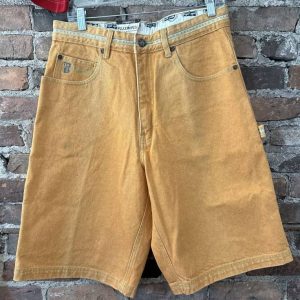 Vintage Pelle Pelle Marc Buchanan Yellow Zip Pockets Shorts