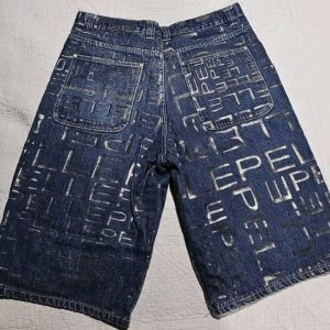 Vintage Pelle Pelle Printed Blue Demin Jorts