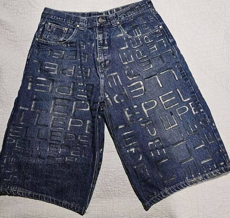 Vintage Pelle Pelle Printed Blue Demin Shorts