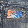 Vintage Pelle Pelle Skull Embroidered Black Denim Jorts
