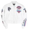 White American Bruiser Pelle Pelle Women Crop Leather Jacket