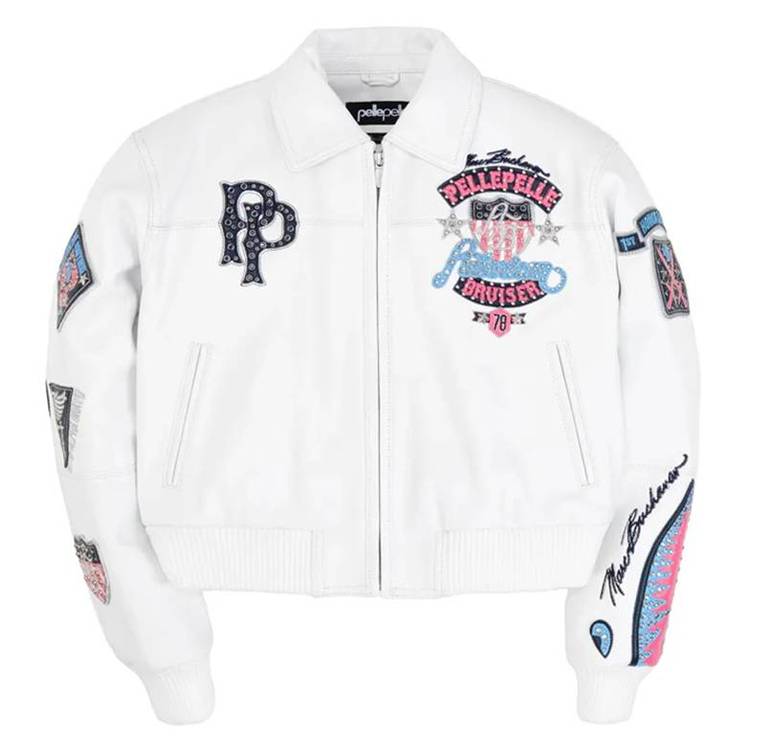 White American Bruiser Pelle Pelle Women Crop Leather Jacket