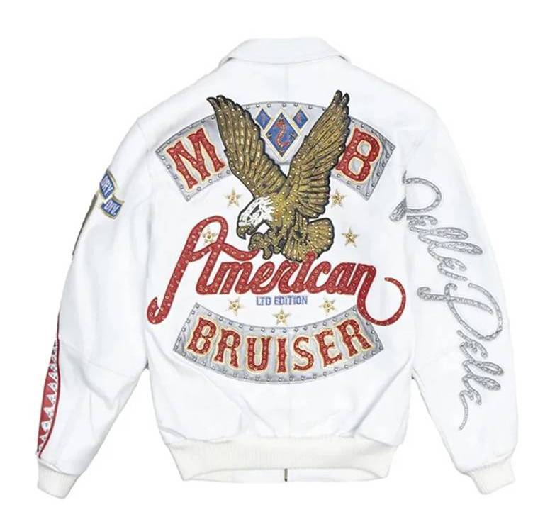 White Pelle Pelle American Bruiser MB White Leather Jacket