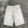 White Pelle Pelle Baggy Jeans Shorts