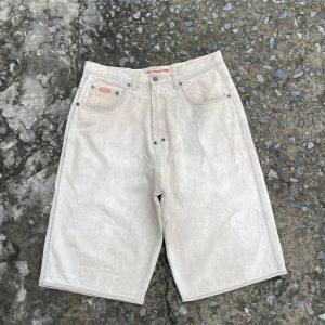 White Pelle Pelle Baggy Jeans Shorts