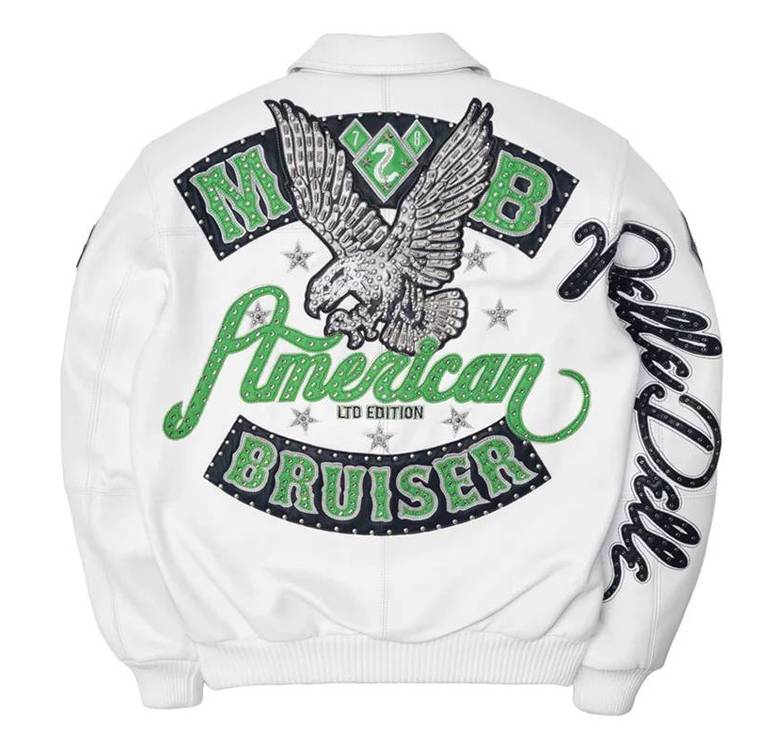 White Pelle Pelle MB Bruiser Plush Leather Jacket
