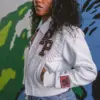 Women Limited Edition Chicago Pelle Pelle X TB Windy City MB White Leather Jacket