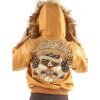 Women Pelle Pelle 1978 MB True Fur Hood Yellow Wool Jacket