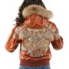 Women Pelle Pelle 40th Anniversary Orange Fur Hood Jacket