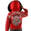 Women Pelle Pelle 40th Anniversary Red Fur Hood Wool Jacket