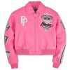 Pelle Pelle American Bruiser Pink Plush Women Crop Jacket