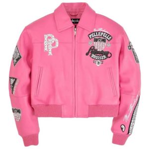 Pelle Pelle American Bruiser Pink Plush Women Crop Jacket