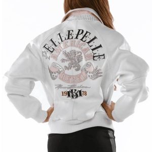 Women Pelle Pelle American Rebel MB White Leather Jacket