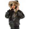 Women Pelle Pelle Black Legendary MB 1978 Fur Hood Jacket