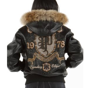 Women Pelle Pelle Black Legendary MB 1978 Fur Hood Leather Jacket
