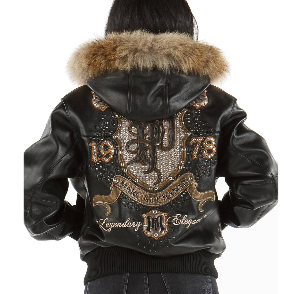 Women Pelle Pelle Black Legendary MB 1978 Fur Hood Leather Jacket