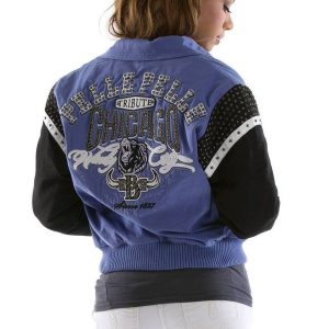 Women Pelle Pelle Chicago Tribute MB 1978 Purple Wool Jacket