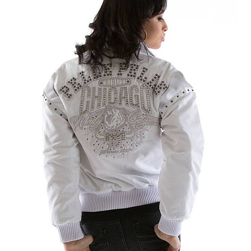 Women Pelle Pelle Chicago Tribute MB 1837 White Jacket