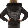 Women Pelle Pelle Double PP Black Fur Hood Wool Jacket