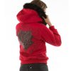 Women Pelle Pelle Double PP Red Fur Hood Wool Jacket