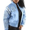 Women Pelle Pelle Eclipse Varsity Sky Blue Wool Jacket