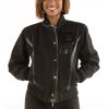 Women Pelle Pelle Gator P Black Varsity Jacket