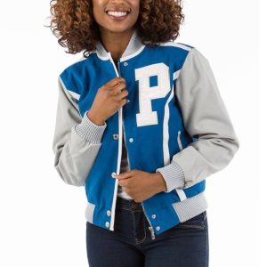 Women Pelle Pelle Gator P Blue Varsity Jacket