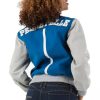 Women Pelle Pelle Gator P Blue Varsity Wool Jacket