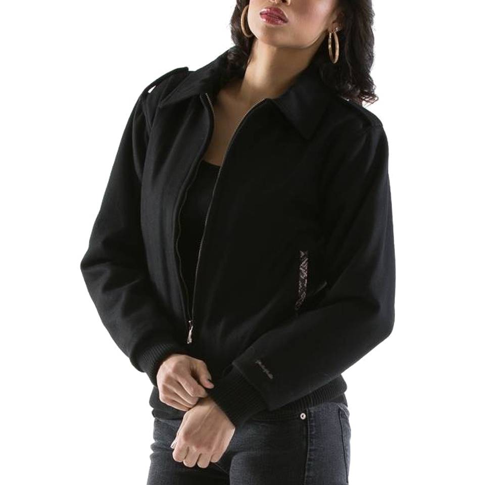 Women Pelle Pelle Legacy Dragon Encrusted Black Jacket