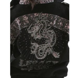 Women Pelle Pelle Legacy Dragon Encrusted Black Wool Jacket