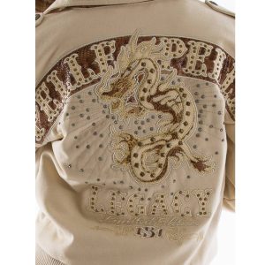Women Pelle Pelle Legacy Dragon Encrusted Cream Wool Jacket