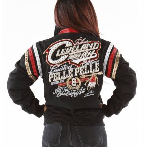 Women Pelle Pelle Limited Edition Tribute Cleveland 1814 Black Wool Jacket