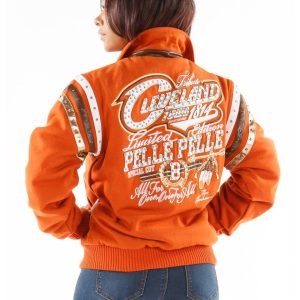Women Pelle Pelle Limited Edition Tribute Cleveland 1814 Orange Wool Jacket