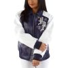Women Pelle Pelle Marc Buchanan Purple Leather Jacket