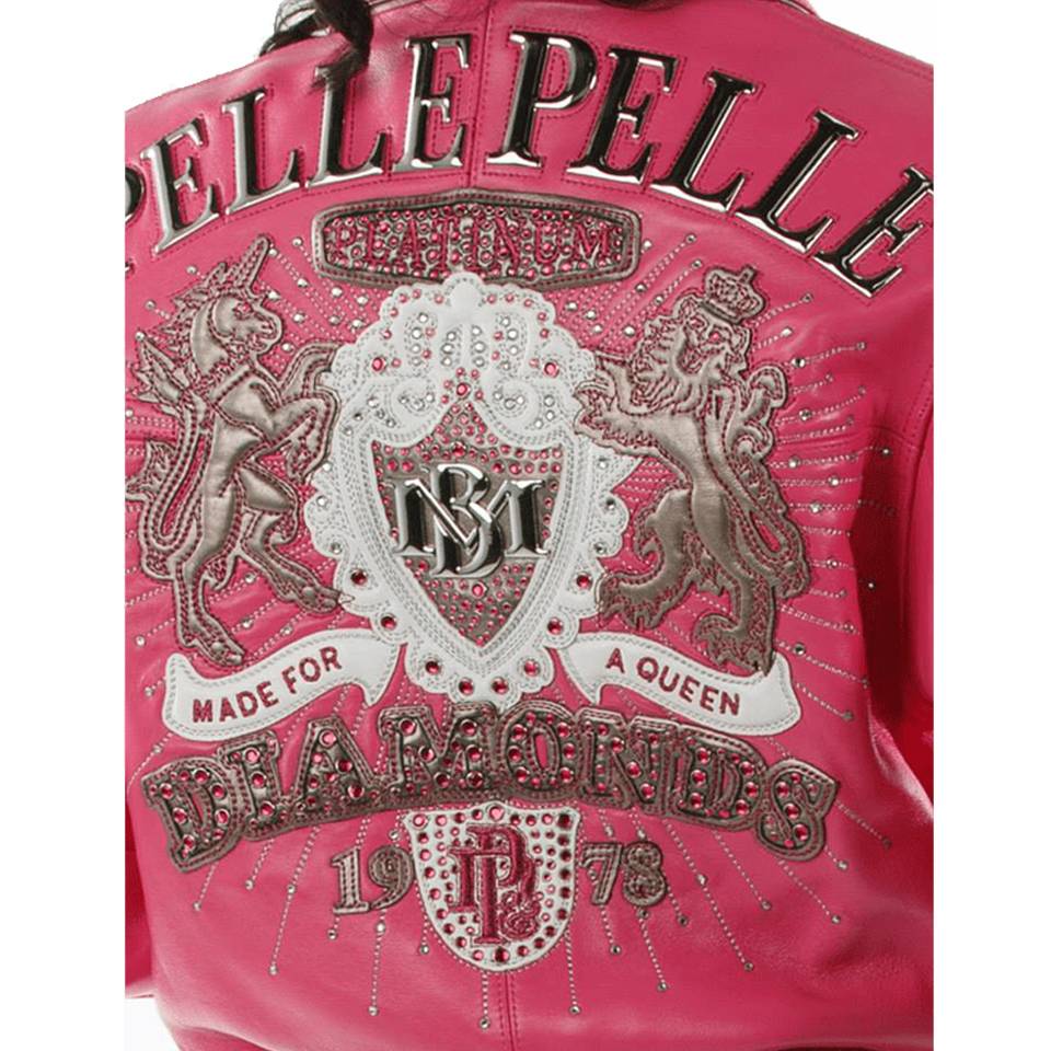 Women Pelle Pelle Platinum & Diamonds MB 1978 Pink Leather Jacket