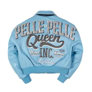 Women Pelle Pelle Queen Sky Blue Crop Jacket 1