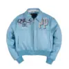 Women Pelle Pelle Queen Sky Blue Crop Jacket