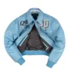 Women Pelle Pelle Queen Sky Blue Crop Jacket 2