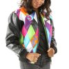Women Pelle Pelle Retro Diamond Black Jacket