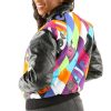 Women Pelle Pelle Retro Diamond Black Leather Jacket