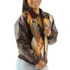 Women Pelle Pelle Retro Diamond Dark Brown Jacket