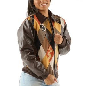Women Pelle Pelle Retro Diamond Dark Brown Jacket